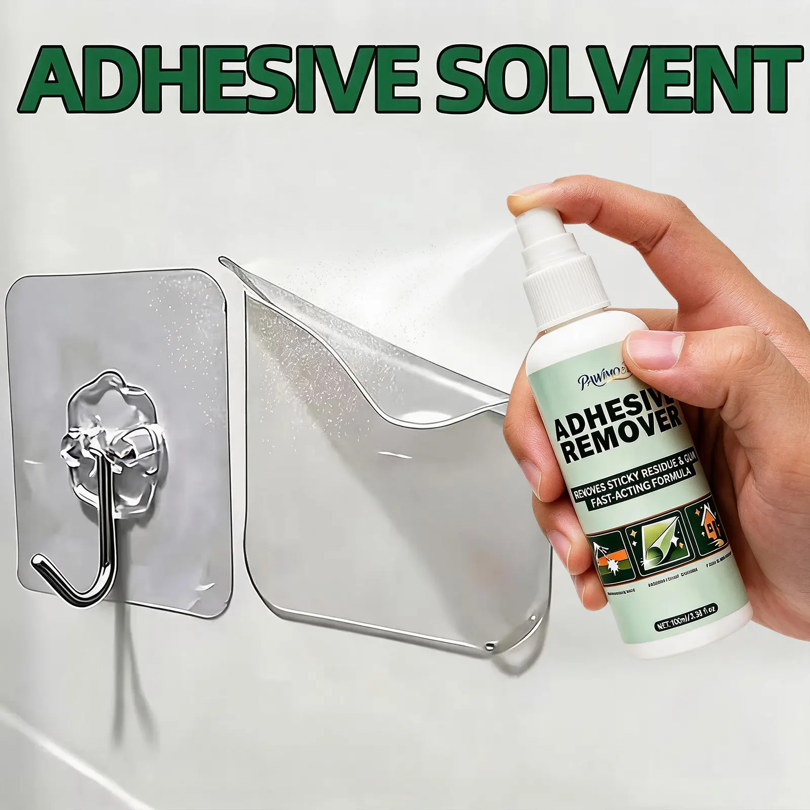 Adhesive Remover Spray for Car Paint, Glass, and Plastic - Safely Remove Sticker Residue, Label Glue, Decal Adhesive, Masking Tape Marks, and Tar from Vehicle Surfaces, Automotive Detailing Essential, Multi-Purpose Solvent for Home Workshop Use