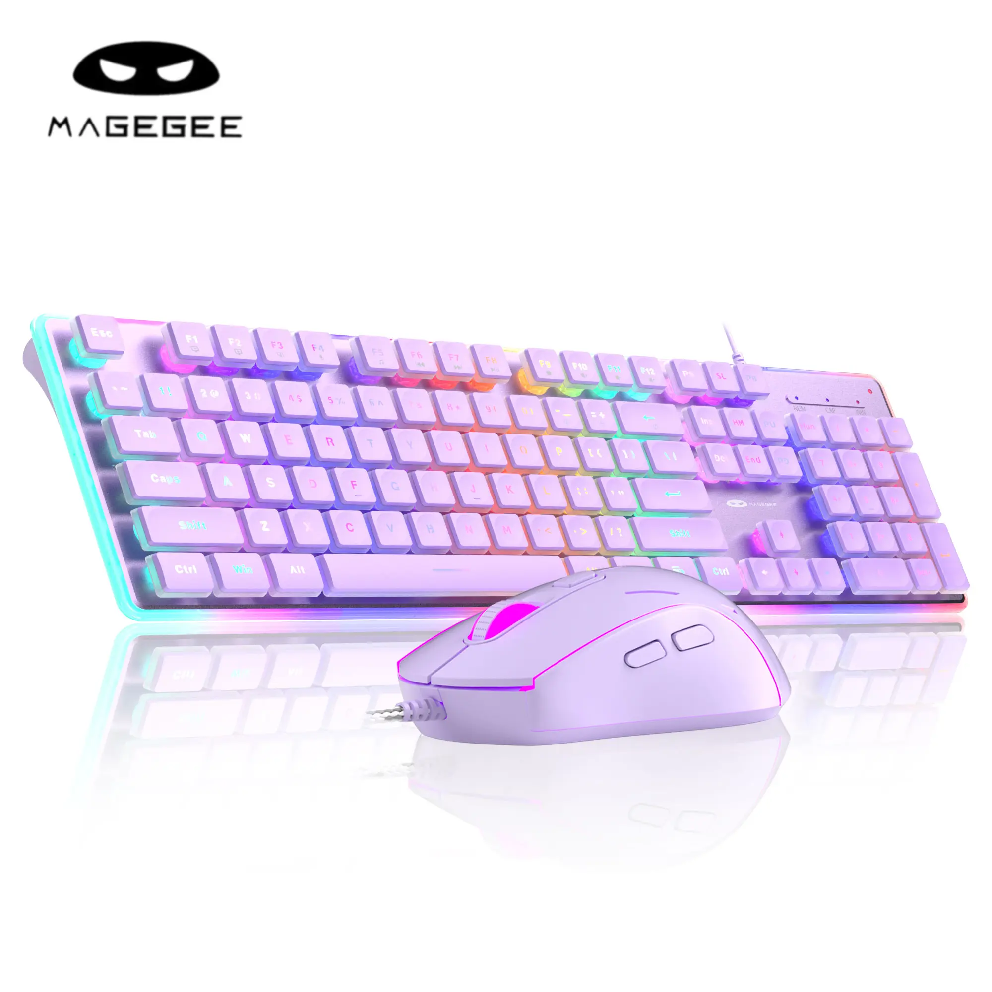 MageGee GK970 Wired Gaming Combo , Adjustable DPI, Double-Injected Illuminated Keys, Gaming Equipment, Compatible Keyboards & Mouse, Gift Ideas for Gamers, Works with PC, Laptop, Mac