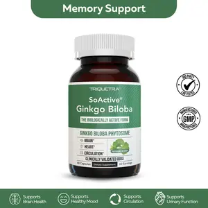 SoActive Ginkgo Biloba | Clinically Proven Phytosome for 300% Better Absorption – Supports Mood & Memory –60 Capsules Supplement SoActive Ginkgo Biloba | Clinically Proven Phytosome for 300% Better Absorption – Supports Mood & Memory –60 Capsules Supplement