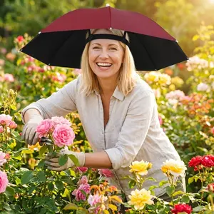 Portable Head-Worn Umbrella for Fishing, Large Outdoor Folding Sunshade, UV Protection, Wind-Resistant, Perfect for Outdoors Activities, Windproof Folding Umbrella, Outdoor Umbrellas
