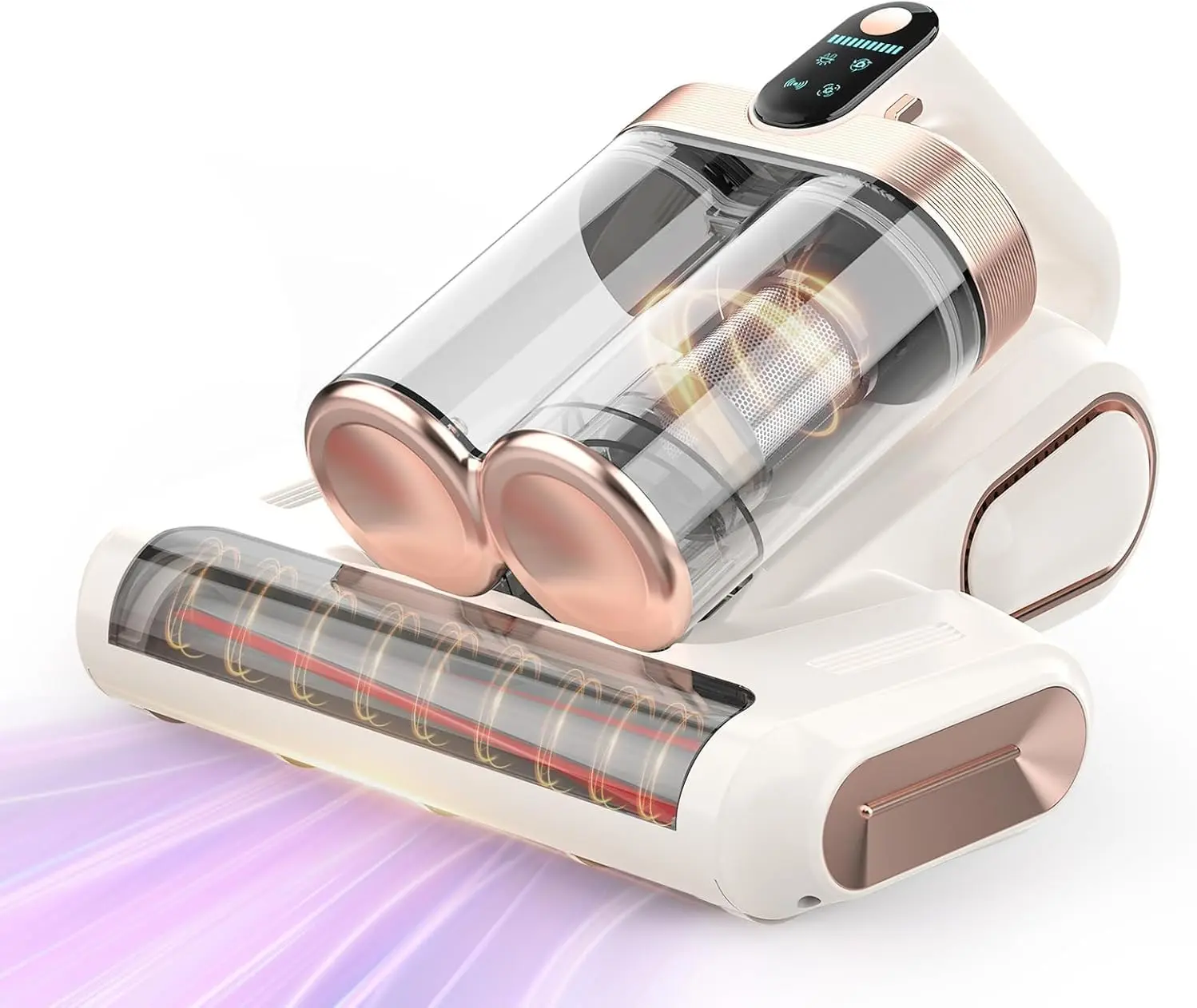 Cordless Mattress Vacuum Cleaner 16Kpa 253.7nm UV-C Light HEPA Filter Ultrasonic Handheld Bed Sanitizer Dust Mite Remover Deep Cleaning Sofa Couch Crib Portable