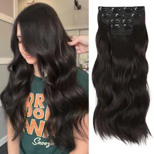 【Black Friday】Vigorous Clip in Hair Extensions Long Wavy Synthetic Hairpieces,Natural & Soft Hair & Blends Well Hair Extensions,Easy to Wear for Women Girls Daily Use Event Party Use SpringStatements