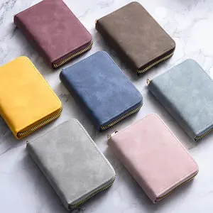 RFID Blocking Credit Card Holder, 12+2 Slots Mini Zipper Wallet, Vintage PU Leather Accordion Card Case for Men & Women, Anti-Magnetic ID Card Organizer with Coin Pocket