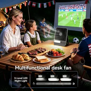 Multifunctional desk fan, 8000mAh Camping Fan, Quiet Ceiling fan, Quiet Fan,7“ Portable Desk Fan, Ultra-thin Rechargeable Camping Fan with LED Light, Display, Timer for Camping, Office, Bedroom, Outdoor, Cruise Ship Essentials