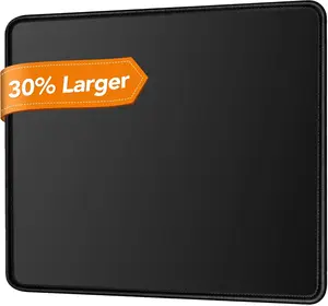 Mouse Pad 11 x 8.7 in, Smooth & Stable Mousepad with Stitched Edges and Non-Slip Base, Smooth Cloth Surface Computer Black Mouse Pad.Clean Desk Essential for Work, Study & Home Office