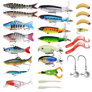 25pcs/set Multi Section Fish Top Water Propeller Bait Simulation Duck Decoy Frog Accessory Set for Sea Bass Freshwater Fishing