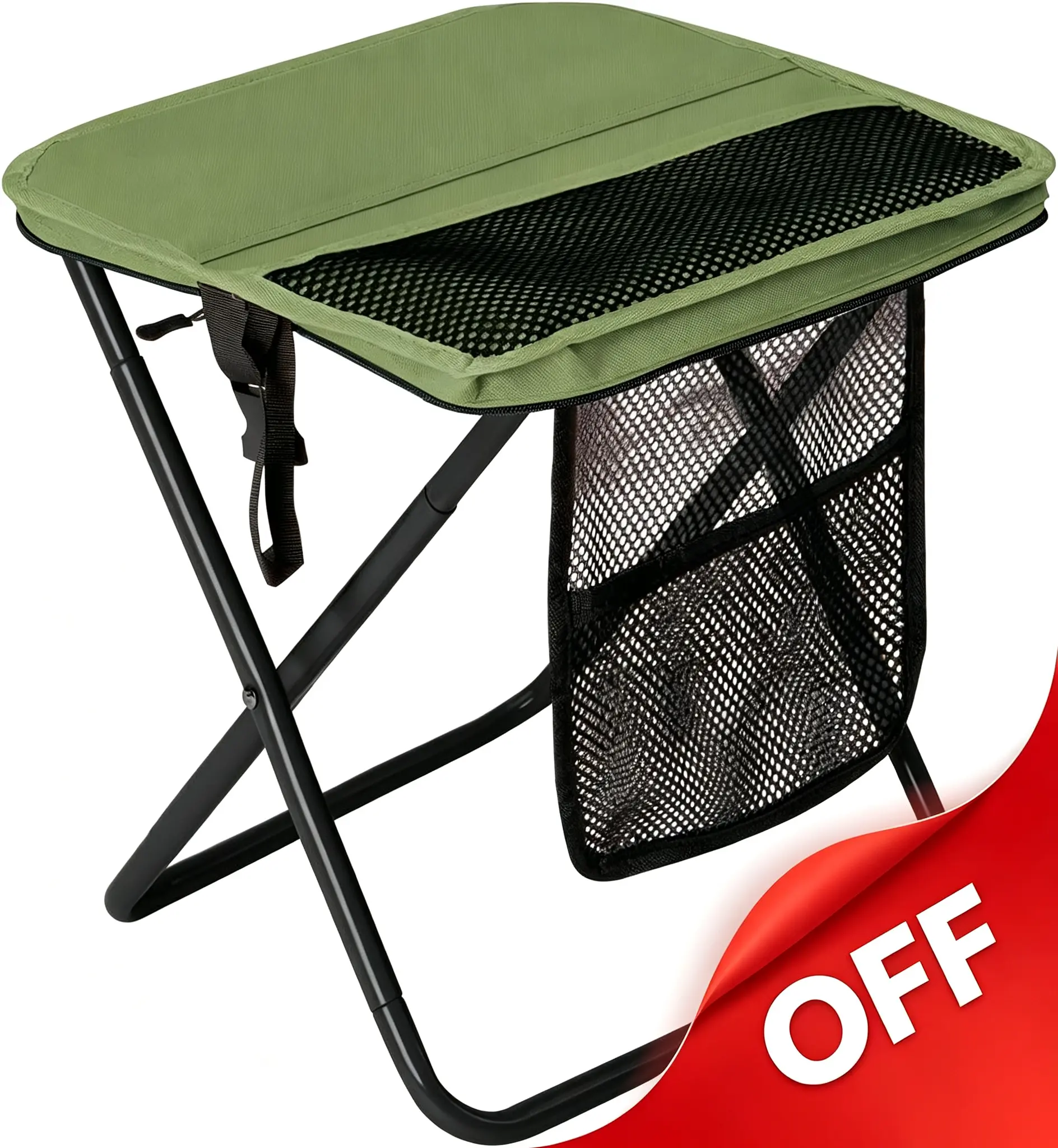 Lightweight Foldable Stool, Extra Large Tripod Design with 400 lb Capacity, 3 Pockets and Shoulder Strap, Ultra Portable Chair for Camping, Hiking, and Fishing, Sturdy, 400Lb Camping Chair, Side Pockets, Hiking Fishing, Large Size