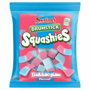Squashies Drumstick - Bubblegum Flavor Candies - 120g Each