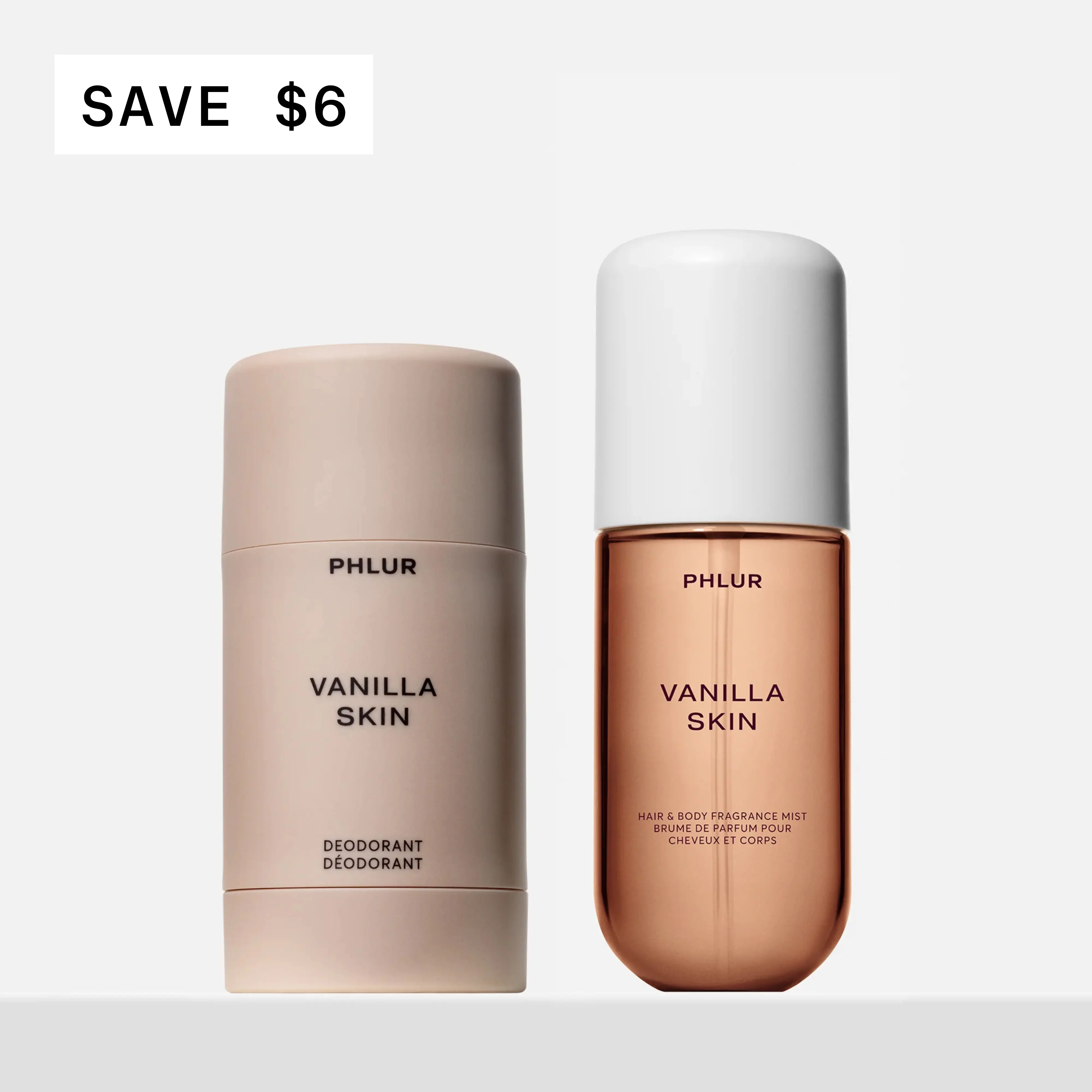 PHLUR Vanilla Skin Refresh Duo - Natural Deodorant + Travel Size Body Mist Set - 48-Hour Odor Protection, Aluminum Free PHLUR Vanilla Skin Refresh Duo - Natural Deodorant + Travel Size Body Mist Set - 48-Hour Odor Protection, Aluminum Free