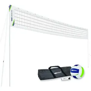 Easy Setup Volleyball Cane Pole - Complete and Durable Volleyball Set with 30 Ft Net, Volleyball and Pump