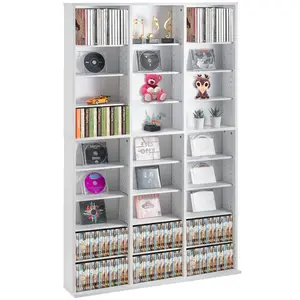 VEVOR Media Storage Cabinet, Adjustable DVD Cabinet, CD Storage Holds up to 1080 CDs, Protects Organizes Music, Movie, Video Games or Memorabilia Collections-EspressoVEVOR Super Brand Day