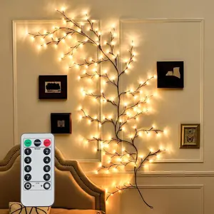Enchanted Willow Vine LED Tree Branch Lights for Wall 7.5ft 144 LEDs Remote Control 8 Modes Fairy Light Branches Wall Decor for Christmas Living Room Window Bedroom Boho Decor