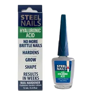Steel Nails Nail Hardener 12ml with Hyaluronic Acid Calcium Keratin & Garlic for Stronger Nails Uñas de Acero Treatment Manicure