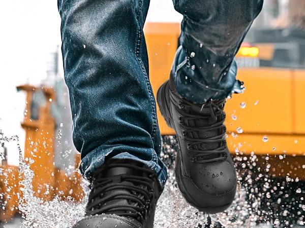 NORTIV 8 Steel Toe Work Boots for Men Waterproof Puncture-resistant Slip Resistant Safety Construction Boots