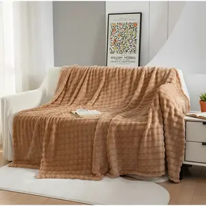 BedComfy Fluffy Throw Blanket - Super Soft Cozy Faux Rabbit Fur, 300GSM Bubble Fleece Blanket for Bed, Sofa & Home Decor,Ideal Gift for Women, Men, Mom