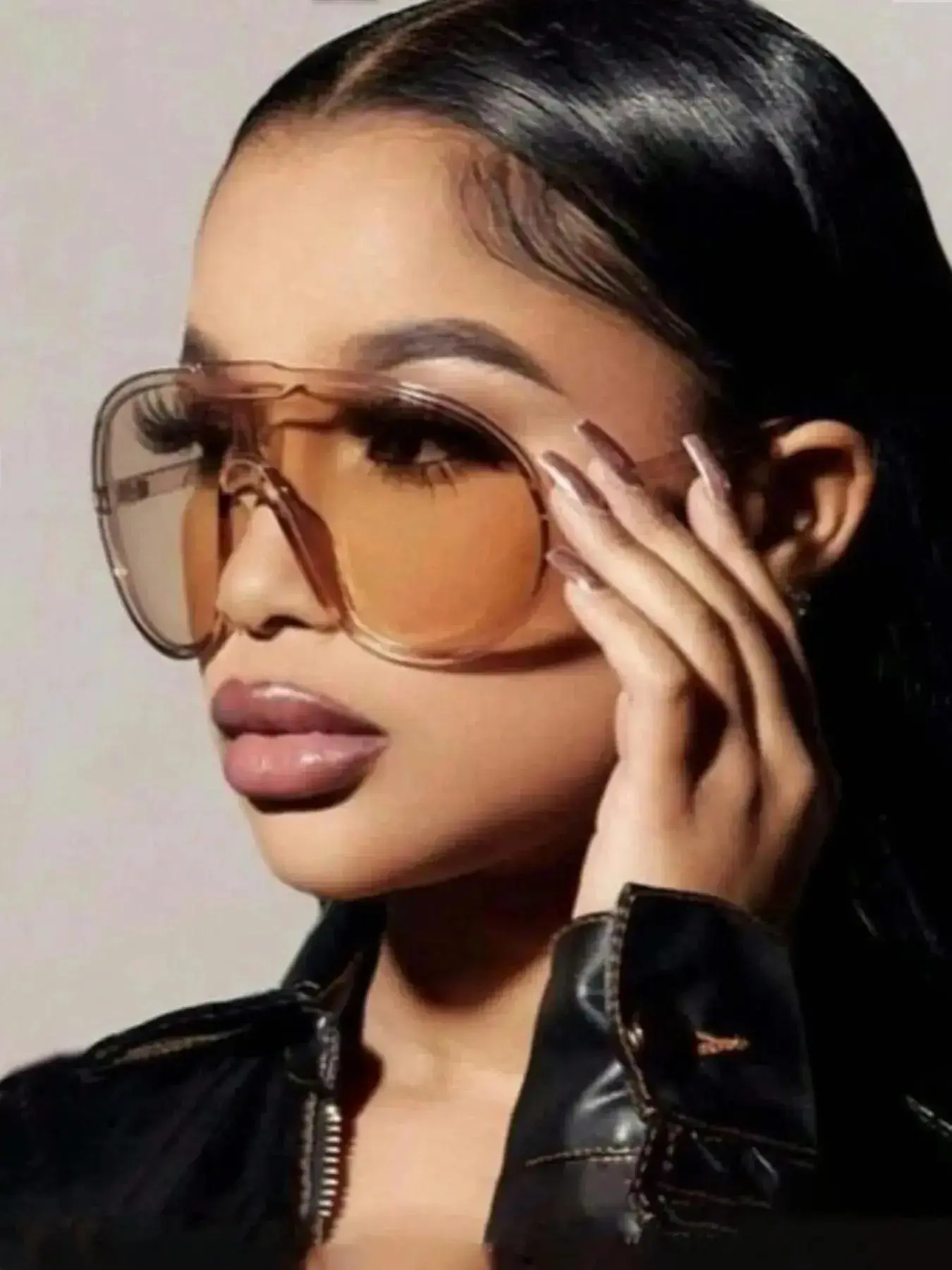 Unisex Fashion Versatile Color-Changing Lens Large Frame Sunglasses, Daily Casual Sun Glasses, Outdoor Activity Stylish Accessory, Photochromic Glasses, Trendy Casual Sunglasses