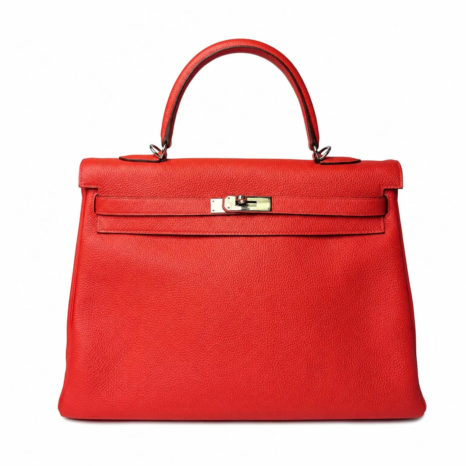 Pre-owned HERMÈS X Top Handle Bags Hermes Togo Kelly Retourne 32 Capucine Red 2606300008