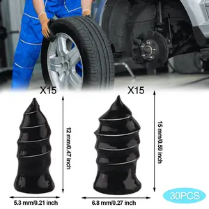 50-Piece Self-Tapping Rubber Tire Repair Screws — Includes Two Sizes of Repair Plugs, DIY Tire Repair Kit