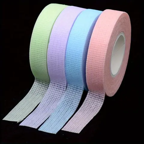 Professional Soft Adhesive 4pcs Rolls Breathable Micropore Fabric Tapes - Colorful Eyelash Extension Tapes For Grafting Eye Lashes 9m