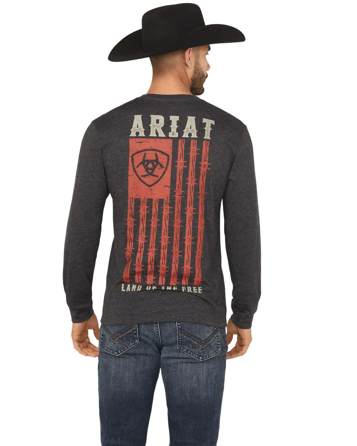 Ariat Men's Men'S Barbed Flag Logo Long Sleeve Graphic T-Shirt - 10073225