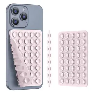 1 double-sided silicone solid color suction cup phone holder, Cell Phone Stand, adjustable angle and compact design, suitable for makeup, dance, fitness, yoga, shower, drama watching, video shooting and selfies