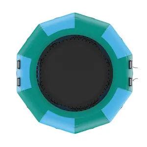 VEVOR Inflatable Water Bouncer,  12ft Recreational Water Trampoline, Portable Bounce Swim Platform with 3-Step Ladder & Electric Air Pump, Kids Adults Floating Rebounder for Pool, Lake, Water Sports