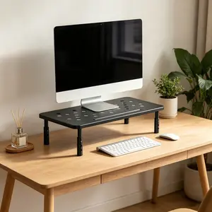 Adjustable Monitor Stand Riser | Fix Neck & Back Pain from Bad Posture! Ergonomic Height Adjustable Desk Riser for Laptops & Monitors