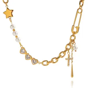 Stella necklace-Stainless steel gold plated 18k