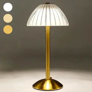 Vintage Crystal Table Lamp, Rechargeable Touch Control Desk Lamp, 3-color Dimmable Luxury Atmosphere Lamp for Bedroom Living Room Decor, Ambient Lights
