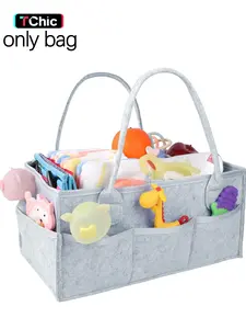Baby Diaper Caddy Organizer - Nursery Storage Basket for Diaper Station, Travel Diaper Tote, Diaper Bag, Baby Basket Shower Gift List and Registry Must-Have, Newborn Essentials, Nursery Decor for Boy or Girl