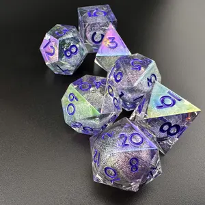 Starlight Enchantment – Liquid Core Polyhedral DnD Dice Set (7pcs) for Dungeons & Dragons, Pathfinder, TTRPG, Tabletop, RPG, Ideal Gift for Players