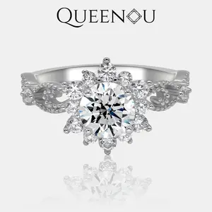 【865】New Year Promo 1CT Snow Fairy Snowflake Synthetic Moissanite Ring - Elegant Winter Jewelry, Fashionable Gift for Women, Sparkling Accessory for Seasonal Events