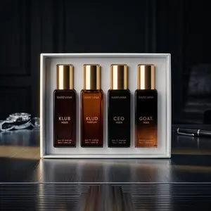 4x20ml Perfume Discovery Set for Men Women, Fresh Aquatic Oud Woody Scent, Long Lasting Travel Fragrance Kit, Best Gift