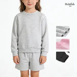 Holafish Girls' Casual Sweatshirt Kids Crewneck Sweatshirt Toddler Long Sleeve Unisex Comfy Casual Top Cute Soft Everyday Wear for Play and School,Spring Outfits