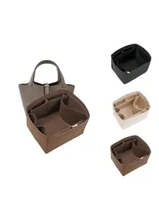 Felt Purse Organizer Inserts for Picotin 18/22 Inserts Handbag, Handbag organizer, storage inner bag with 7 pockets, Travel Bag Organizer, Felt Liner Bags, Side Organizer Bag, Perfect for Tote, Longchamp, Speedy, Hermès