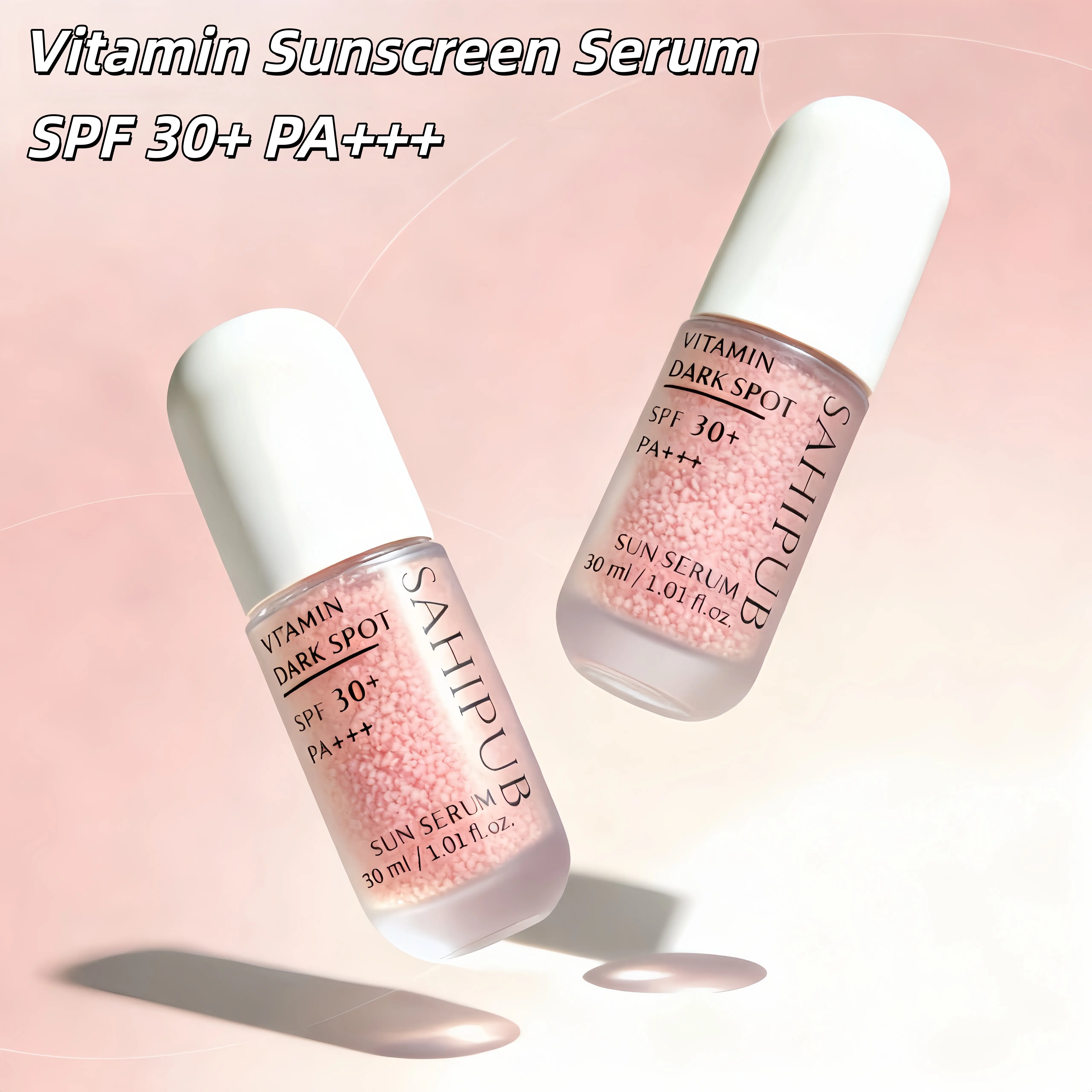 SAHIPUB Vitamin Brightening & Correcting Sunscreen Serum – SPF 30+ PA+++ – Fades Dark Spots, Evens Skin Tone, Covers Blemishes, Protects from UV, and Nourishes Skin with Every Use Thanksgiving, Blackfriday Gift
