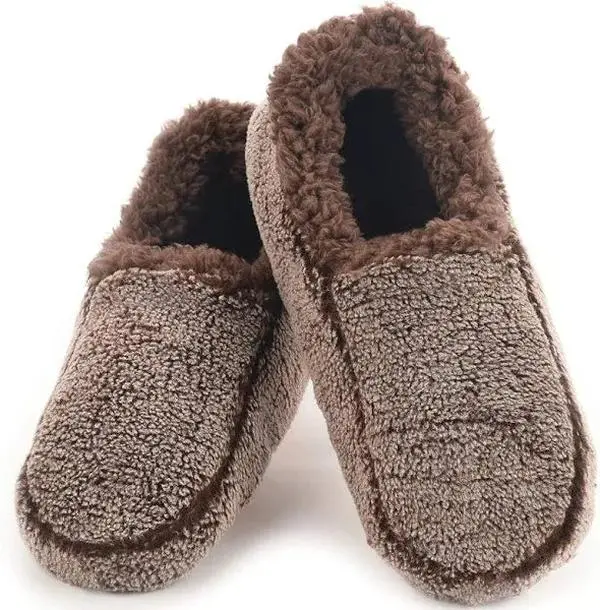 Snoozies Men's 2 Tone Travel Slippers L Brown