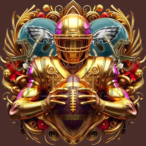 Customized DTF Transfer, 11"x11" Ultra-Bold Baroque Ready-to-Press DIY Craft Supplies for Cotton/Poly Game Day Football Fan Shirts