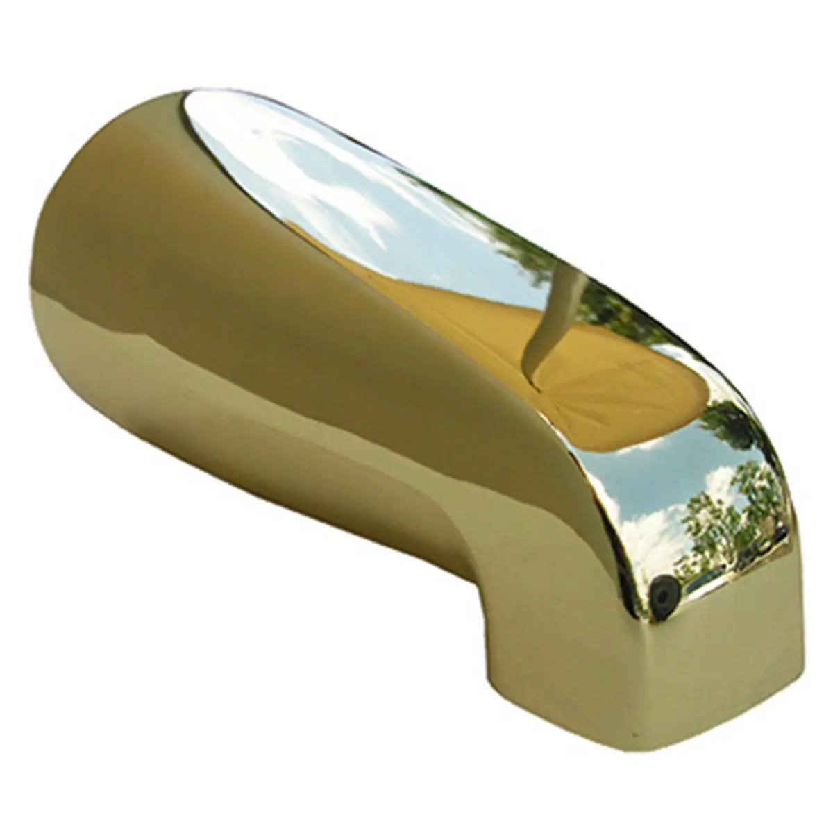 Larsen Supply 08-1103 Copper Polished Brass Universal Bathtub Spout - 4 in 1 Fit, Indoor Use Water Outlet, 2.5x4x7.5 in Carded Bathroom Fixture Accessory, Classic