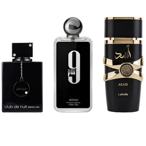 Lattafa - Armaf - Afnan Perfumes | Asad + Club de Nuit Intense + 9 PM Bundle | 3.4 - 3.6 oz Bottle | Men's Fragrances Vanilla