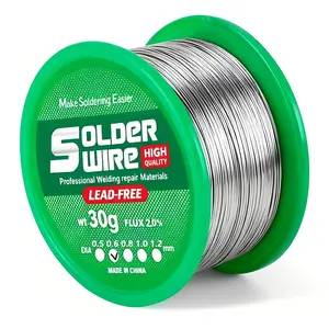 30g New Industrial Heavy Duty Rosin Core Solder Wire, Tin Solder Wire (sn99.3%-Cu0.7%), 0.6mm Line Diameter, Contains 2.0% Flux, for Electrical Repair and Welding