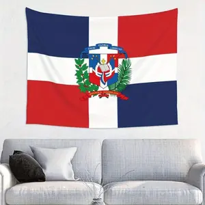 Dominican Republic Flag Fabric Large-Sized Wall Hanging Decor Item Unique Gift Banners Ornaments Tapestry Decorative for National Pride