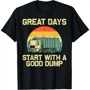 Cool Garbage Truck For Men Kids Boys Trash Waste Management T-Shirt,Made in USA