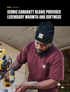 Carhartt Men's Knit Cuffed Beanie - Stretchy Rib Knit Acrylic Hat with Carhartt Patch for Warmth and Style Since 1987 Soft to the Touch