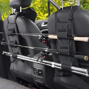 2 Piece Car Fishing Rod Storage Rack with Velcro, Adjustable Fishing Rod Holder, Car Storage Organizer, Fishing Tackle Organizer, Automotive Accessories