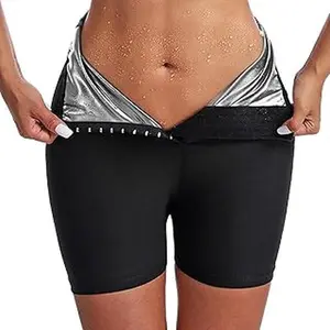 Women's High-Rise Thermo Sculpting Athletic Shorts, Shapewear with Sauna Effect for Slimming Look, Gym Outfits Gymwear