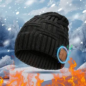 New Wireless Beanie Hat with Music Headphone Design - USB Rechargeable, Noise-Canceling, Open-Back, Detachable, Ideal for Outdoor Activities, Winter Headwear, Musical Theme Hat, Wireless Headphones, Musical Beanie Hat, Noise cancellation headphones