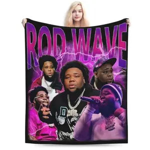 Soft Comfortable Funny Throw Blanket Rod Wave Blanket Warm Flannel S For Bed Couch Sofa Bedroom Living Room All Season