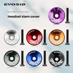 EVOSID Bike Stem Cover Aluminium Alloy Stem Top Cap Only 5.8g Ultra Light Headset Cover With Screw for 28.6mm Front Fork Mtb Parts Bike Accessories