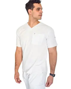 Men's White Scrub Top Men's White Scrub Top